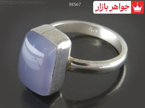 انگشتر نقره عقیق یمنی کبود مردانه [چهارده معصوم] - 98567
